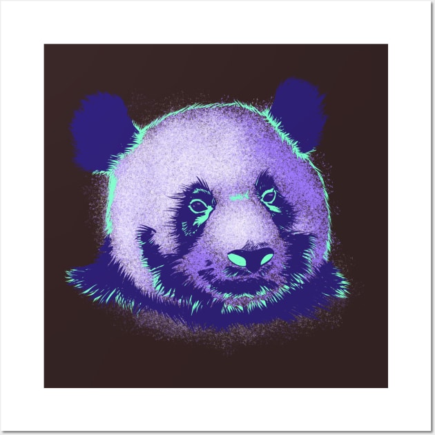 Neon Retro Panda Wall Art by Danispolez_illustrations